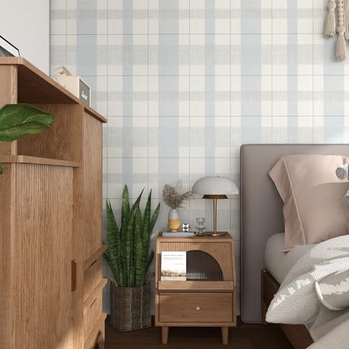 Timeet Modern Peel and Stick Wallpaper Wallpaper Blue Gray Boho Contact Paper - Image 2