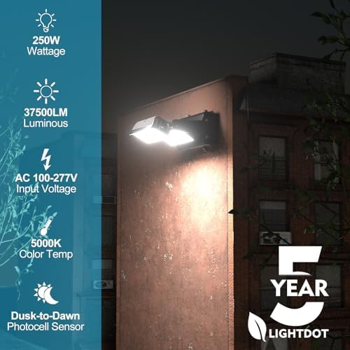 Lightdot 250W Wall Pack LED Exterior Light, Dusk to Dawn 2Pack - Image 2