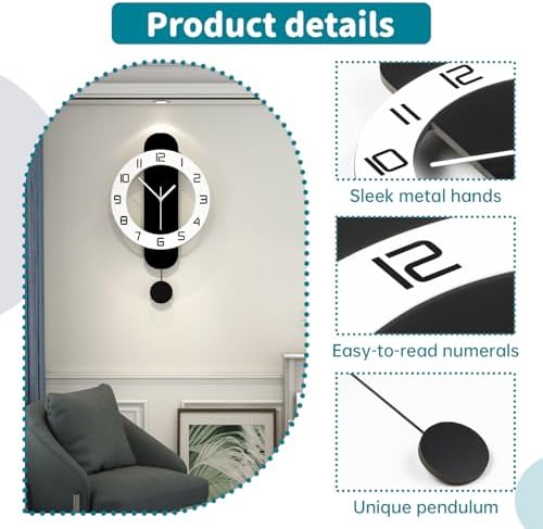 Modern Wall Clock Battery Operated Large Clocks - Image 5