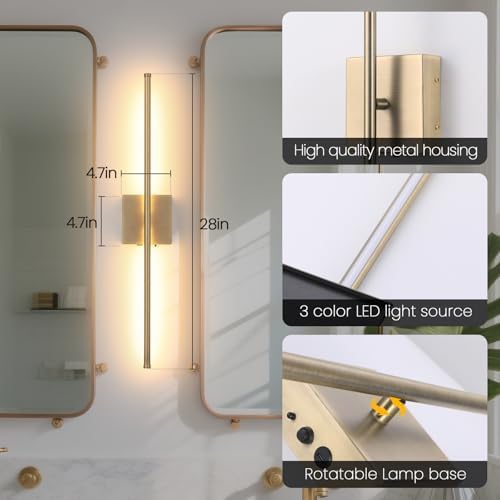Battery Operated Wall Sconces set of 2, 11000mAh Rechargeable Brushed Bronze - Image 5