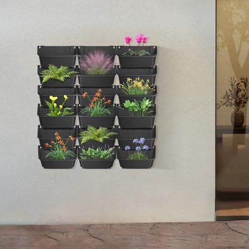 Vertical Wall Planter with 18 Pots, Hanging Garden Plant Flowerpot Holder - Image 4