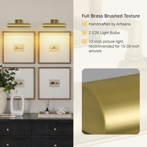 Modern 12in Brass Picture Lights - Image 3