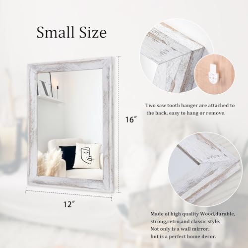 AAZZKANG Mirrors for Wall Rustic Wood Framed Hanging Mirror Decorative for - Image 2