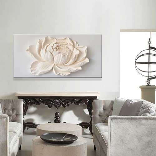 TAIJXAGSG Modern Wall Art White Flower Canvas Art Wall Decor Wall Decor Prints - Image 4