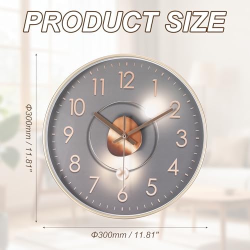 PATIKIL 12 Inch Modern Wall Clock, Silent Non-Ticking Wall Clocks Sweep - Image 2