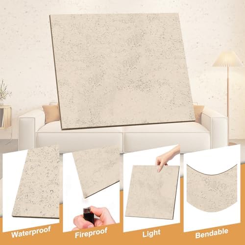 3D Wall Panels-8PCS 23.62 x23.62 Inch Light Faux Stone Wall Panels - Image 2