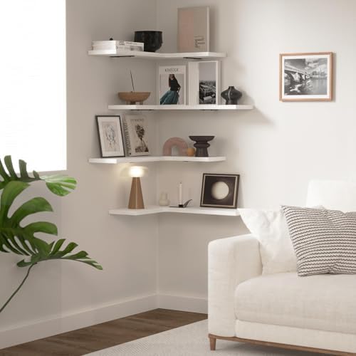 Floating Corner Shelves for Wall, Corner Wall Mounted Shelf for Home Décor - Image 2