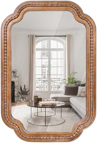 24x36 Inch Farmhouse Beaded Wall Mirror by XGGJWW