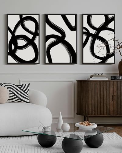 Drsoum Lager 16x24in Black and Gray Abstract Framed Wall Art Decor Duotone - Image 5