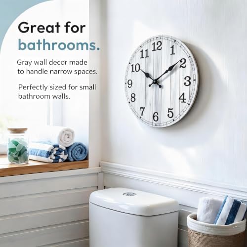 14 Inch Wall Clock Battery Operated, Wooden Rustic Boho Wall Clocks - Image 7