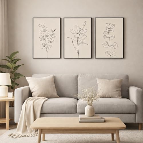 Minimalist Botanical Framed Wall Art, 3 Piece Set, 12x16 Inch - Image 4