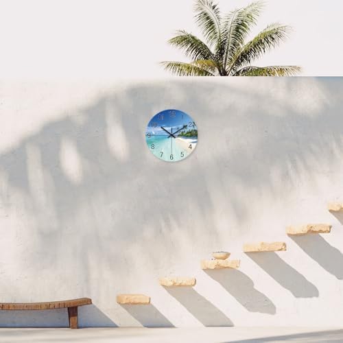 XFM Blue Beach Wall Clocks Battery Operated 12 Inch Coastal Nautical - Image 5
