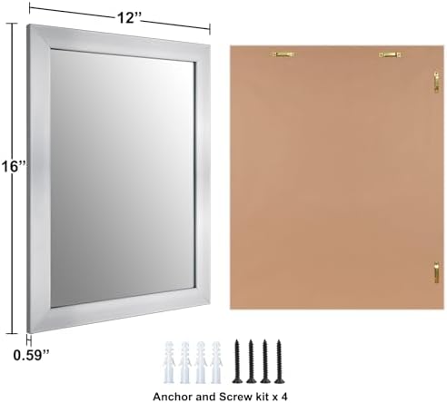 Ruomeng Wall Mirror Rectangle Decorative Mirror 12x16 Inch - Image 7