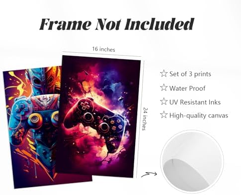 Pouydmi Gaming Wall Art Boys Room Canvas Wall Decor Video Game Wall Art Cool - Image 2