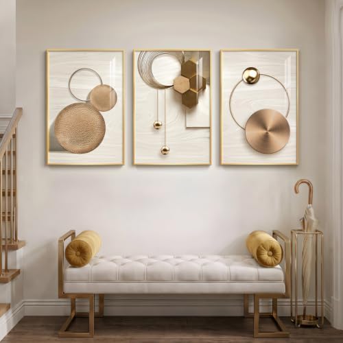 Large Framed Modern Luxury Gold Wall Art - Image 3