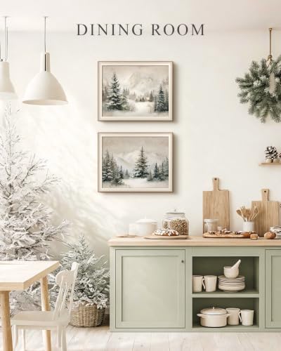 VIYYIEA Framed Christmas Snow Forest Landscape Wall Art Set, 16x20 Inch - Image 4