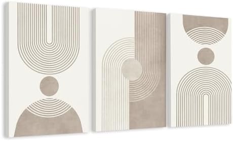EJPFOGV Triptych Abstract Geometric Wrapped Canvas Wall Art 16x24 inches x3 by FramedCanvasWallArt