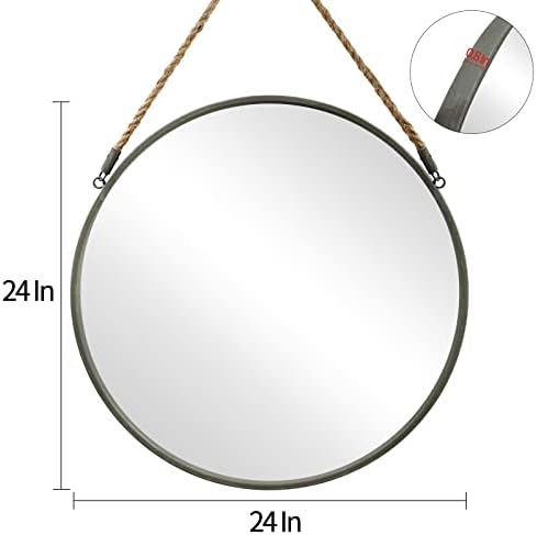 POZINO 24" Round Wall Mirror - Image 3
