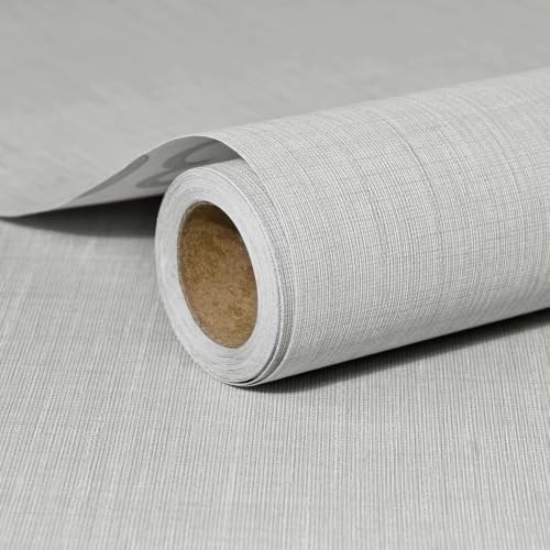 Yun-aeon Beige Grasscloth Peel and Stick Wallpaper Texture Contact Paper by YUN-aeonPeelandStickWall