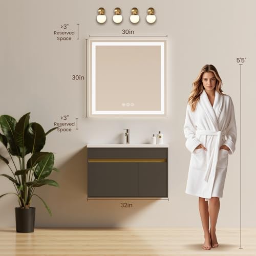 30"x30" LED Bathroom Mirror - Image 6