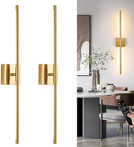 Morauroral Gold Battery Operated Wall Sconces Set of 2 by Morauroral