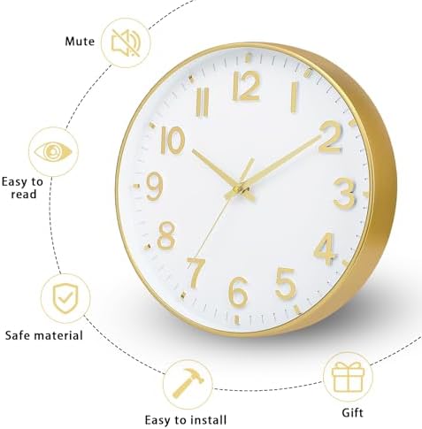HZDHCLH 8 Inch Wall Clock Battery Operated Silent Non Ticking White Modern - Image 3