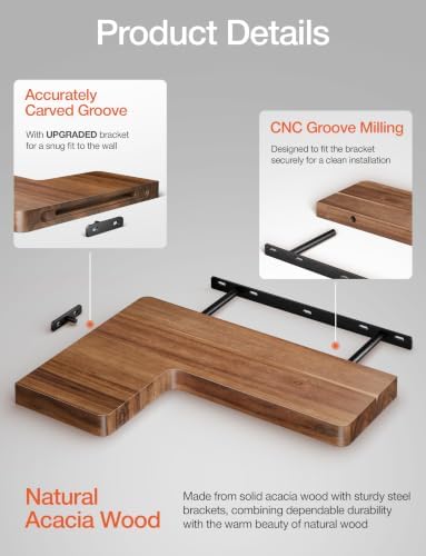 BATODA Corner Floating Shelves 17” x 12” - Image 2