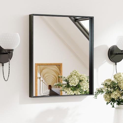 Keonjinn 16x20 Inch Black Bathroom Mirror by Keonjinn