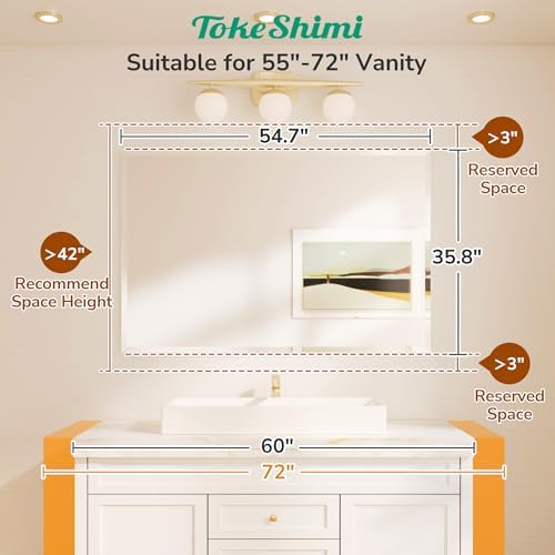 TokeShimi Bathroom Vanity Mirror Frameless - Image 2