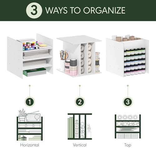 Furinno Cubicle 3-Shelf Cube Insert, Cube Organizer, Plain White - Image 6