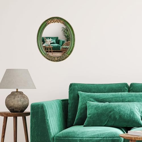 Oval 11.8x10 inch Resin Vintage Mirror - Image 2