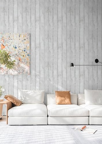 Abyssaly White Wood Shiplap Peel and Stick Wallpaper Farmhouse Wallpaper - Image 3