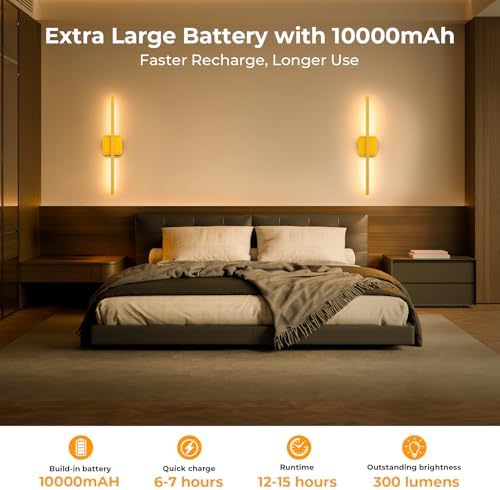 Rechargeable Wall Light Detachable 360°Rotate Wireless Dimmable 4 Pack - Image 3