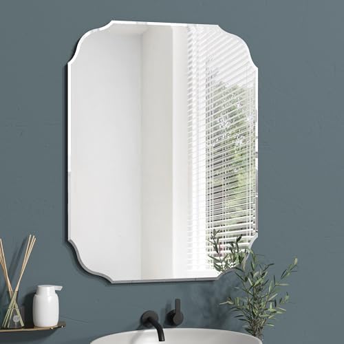 18" x 24" Silver Wall Mirror Beveled Edge Frameless Mirrors by GOAND