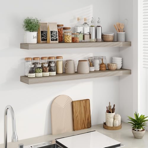 Fun Memories Floating Shelves for Wall, 48Inch Long Floating Shelves Set of 2 - Image 4