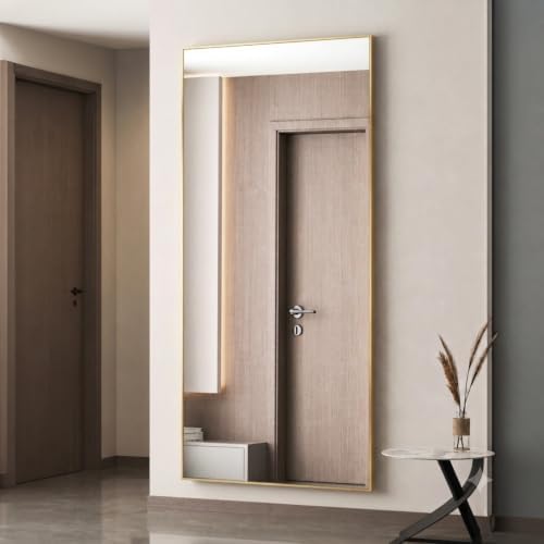 Simple Deluxe 64"x21" Full Length Mirror –Gold Aluminum Alloy Floor Mirror by SimpleDeluxe