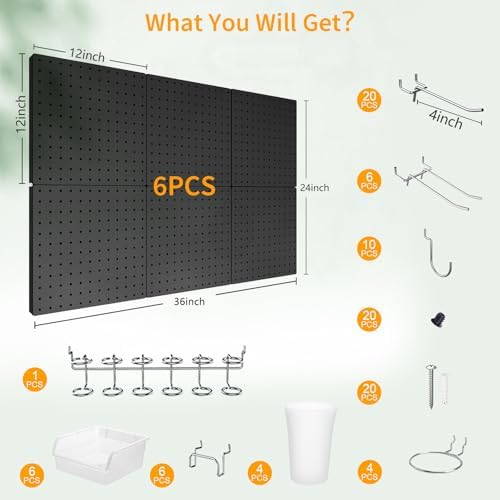 FZK Peg Board Wall Organizer Kit. Heavy Duty, 36 * 24 - Image 2