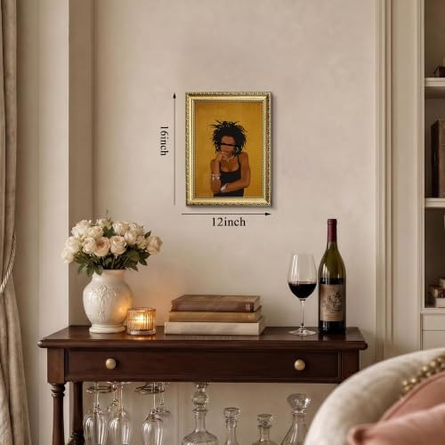 Gold Framed Black Woman Wall Art, Stylish Woman Portrait Print - Image 4