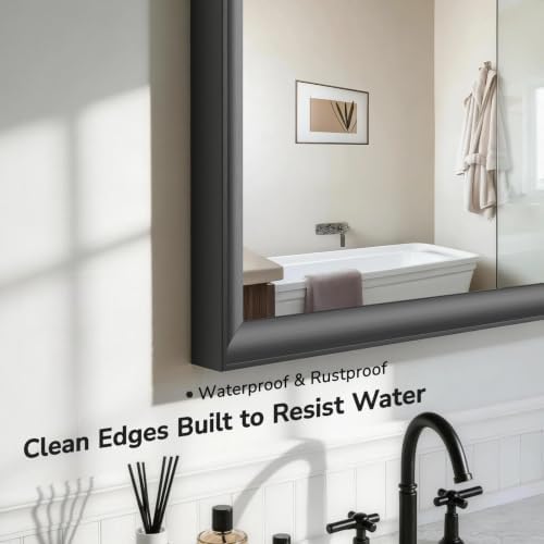 USHOWER 22x30 Inch Black Bathroom Mirrors - Image 3