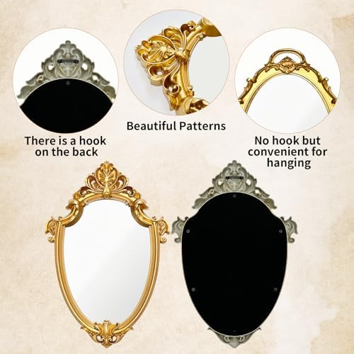 4 PCS Vintage Gold Mirror Set Vintage Mirrors - Image 3