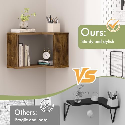 Floating Corner Shelf, 2-Tier Floating Shelf - Image 5