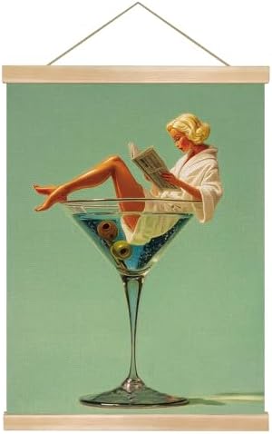 Martini Girl Wall Art, Vintage Glam Cocktail Poster, Retro Fashion Woman in by You+found+a+duck