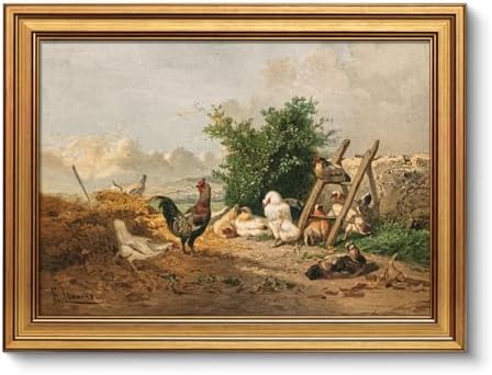 VIYYIEA Gold Framed Farm Animal Wall Art Print, 12x16 Inch by VIYYIEAART
