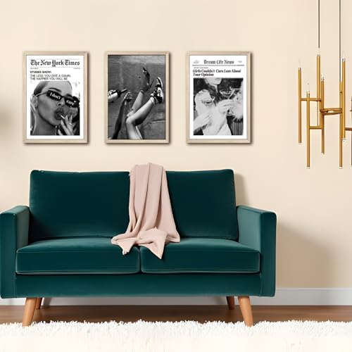 Trendy The New York Times Wall Art 12x16in Wood Framed, Retro Trendy Cocktail - Image 4