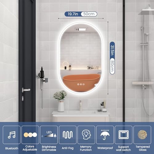 STARLEAD 32"x20" Oval LED Bathroom Mirror - Image 2