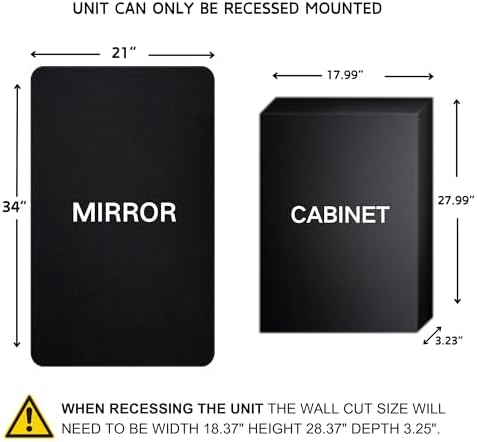 TEHOME Farmhouse Black Recessed Bathroom Medicine Cabinet - Image 2