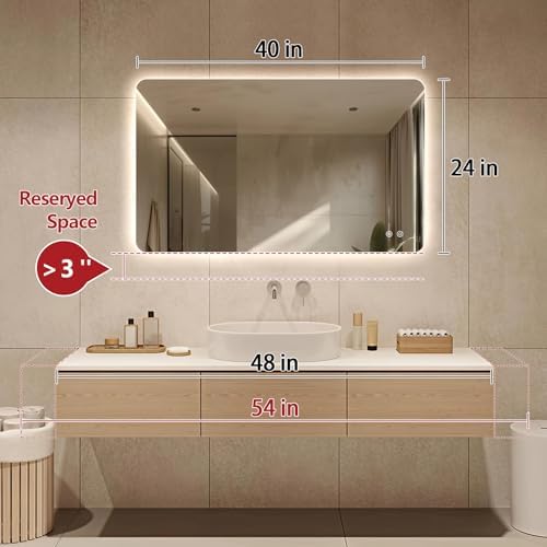 Niccy Rectangle LED Bathroom Mirrors, Backlit Vanity Wall Mirror - Image 2