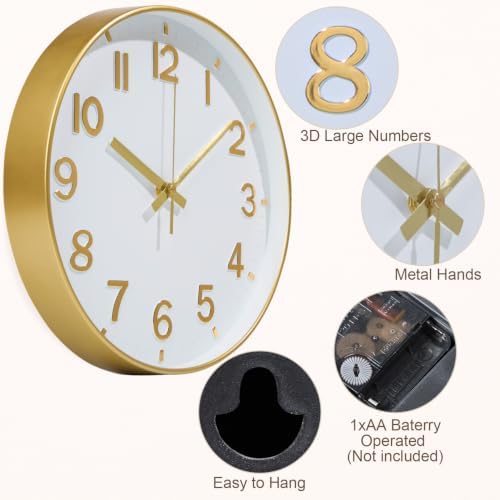 Wall Clocks Battery Operated, 14Inch Silent Wall Clock - Image 6