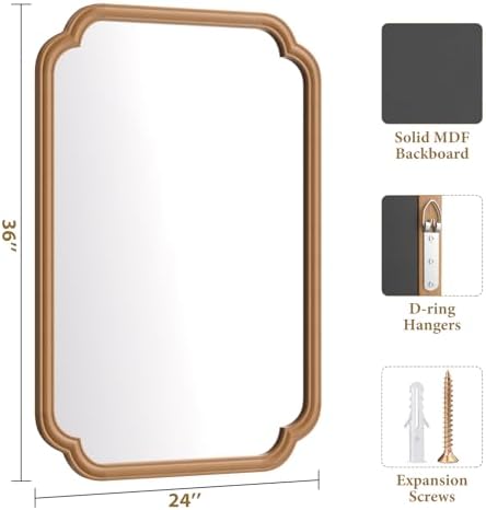 Ferytange Wood Bathroom Mirror for Wall Mounted - Image 5