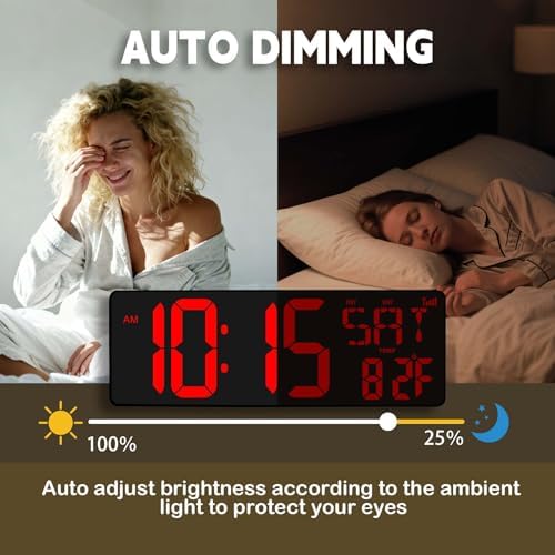 Digital Wall Clock Large Display: 16.5" LED Digital Clock - Image 5